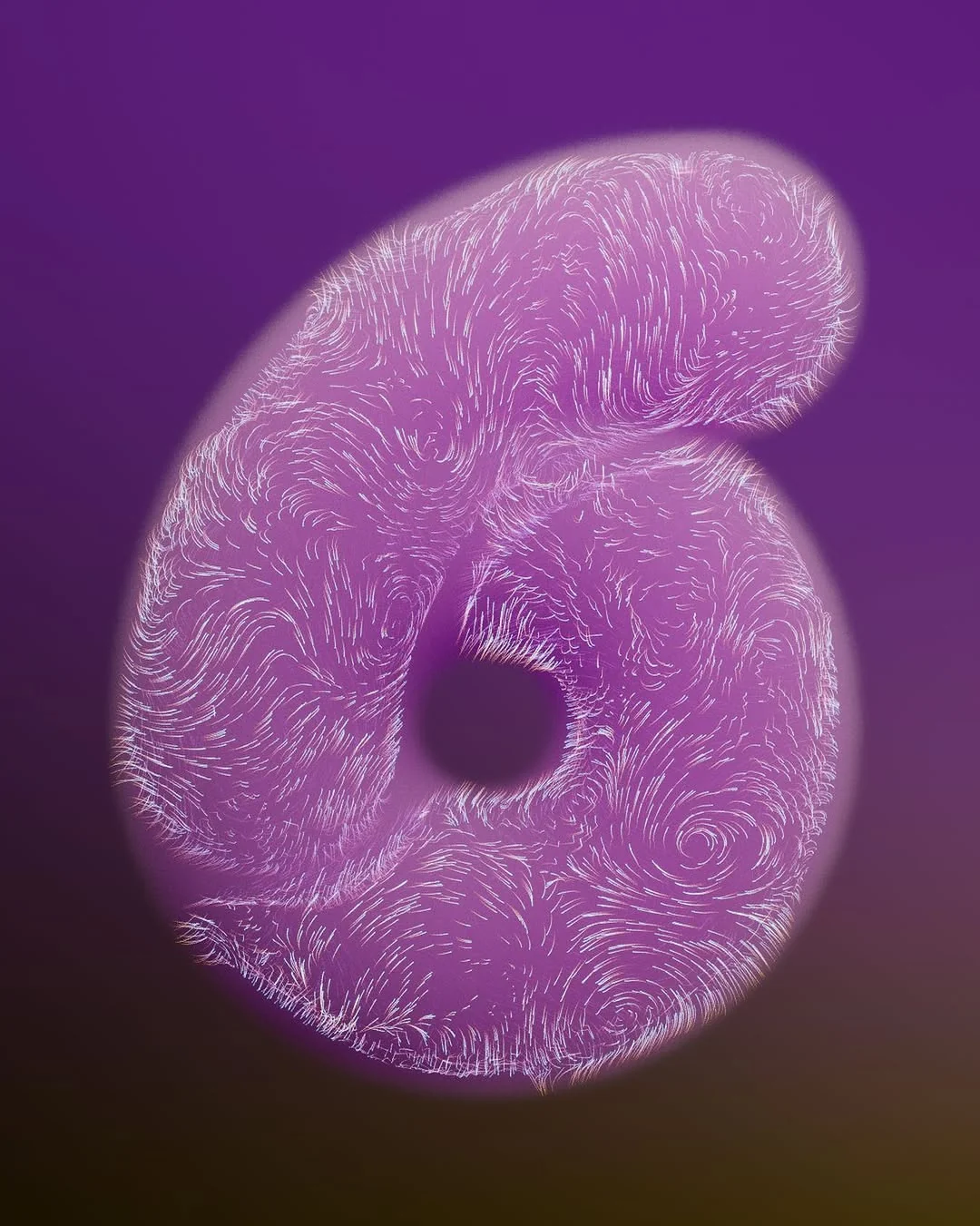 6, a 3D typographic artwork from 36 Days of Type