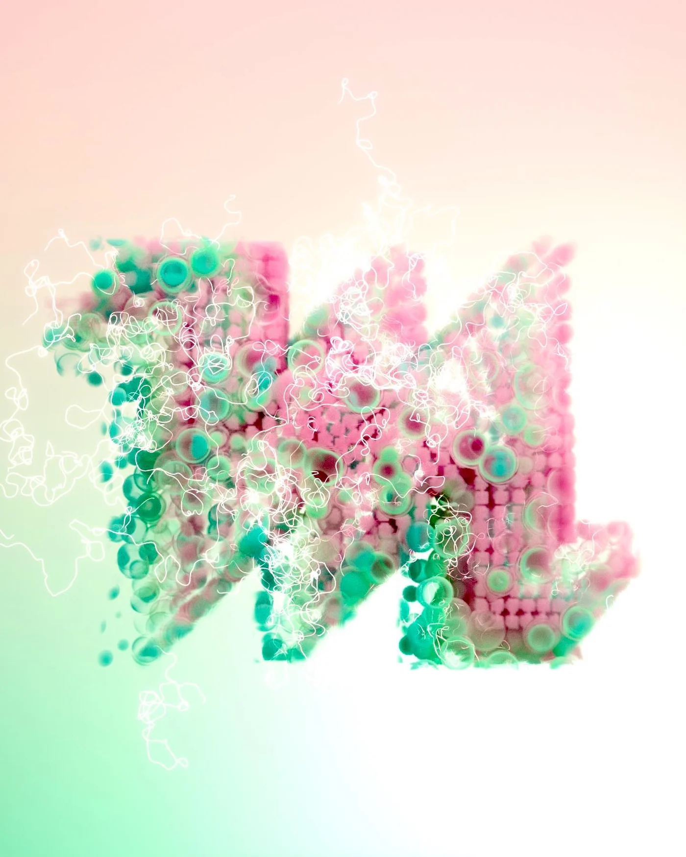 M, a 3D typographic artwork from 36 Days of Type
