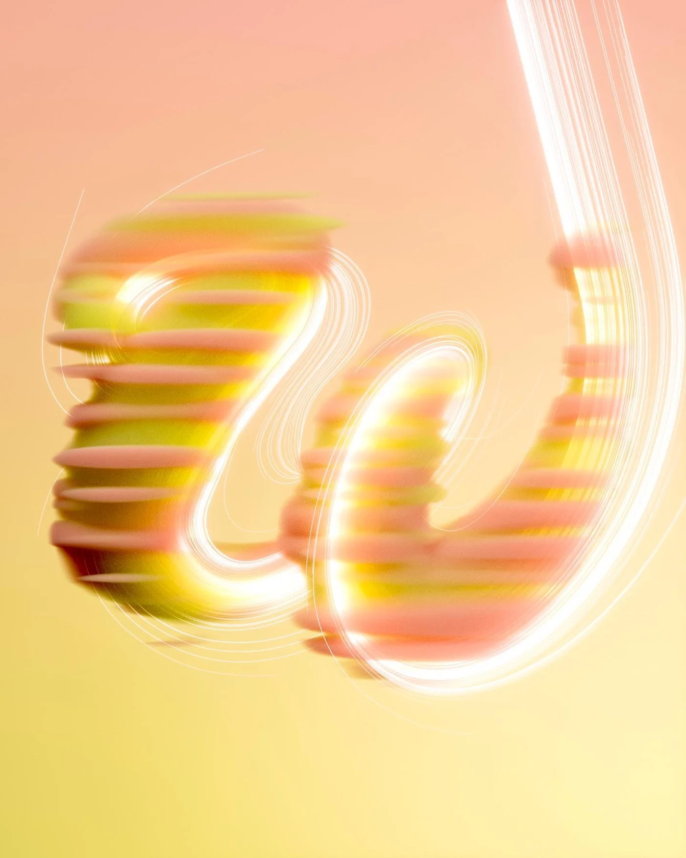 W, a 3D typographic artwork from 36 Days of Type